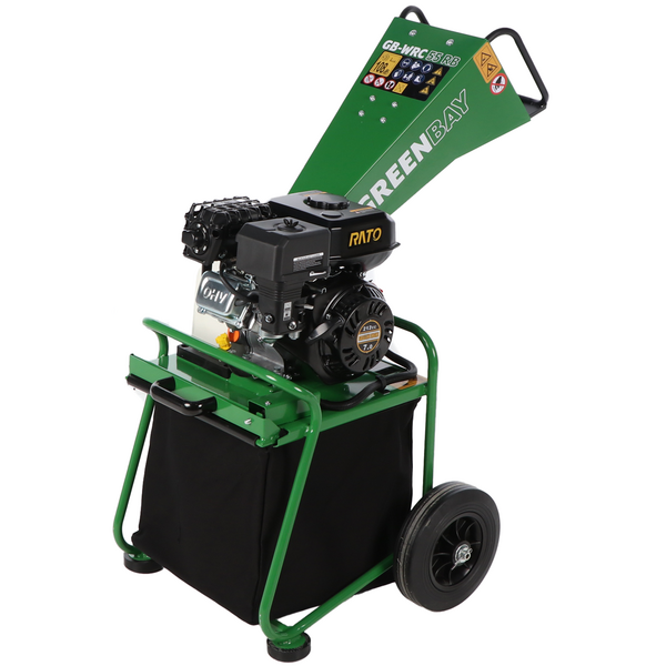 GreenBay GB-WRC 55 RB - Biotrituradora con motor de gasolina RATO R210-A de 7 HP