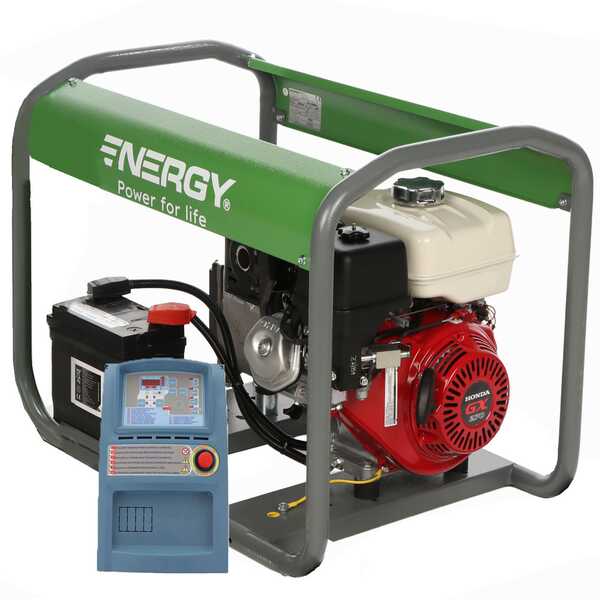 Energy EY-5,5MBE-A - Generador de corriente de gasolina - 4,4 Kw - Continua 3,9 kW Monofásica + ATS