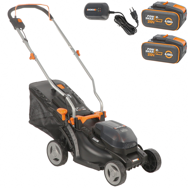 Worx WG733E - Cortacésped de batería - 20V/4Ah - Corte 33 cm