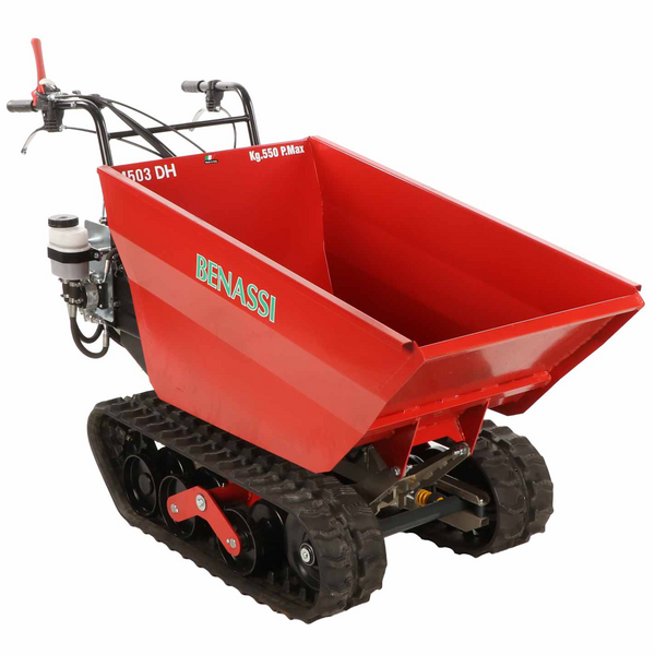 Benassi M503DH - Carretilla de orugas - Cajón dumper hidráulico - Capacidad 550Kg