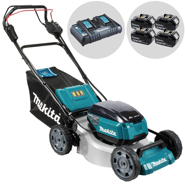 Makita DLM462Z - Cortacésped autopropulsado de batería - 4x18V/5Ah - Corte de 46 cm