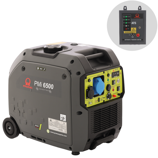 Pramac PMi 6500 - Generador eléctrico - 6,5 kW - Corriente 6 kW Monofásica - Cuadro ATS incluido