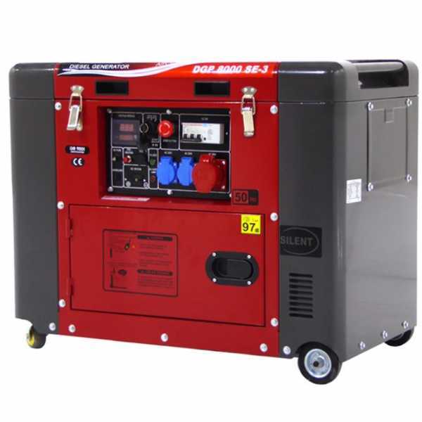 Generador eléctrico 5,5 kW trifásico diésel GeoTech Pro DGP8000SE-3 silencioso