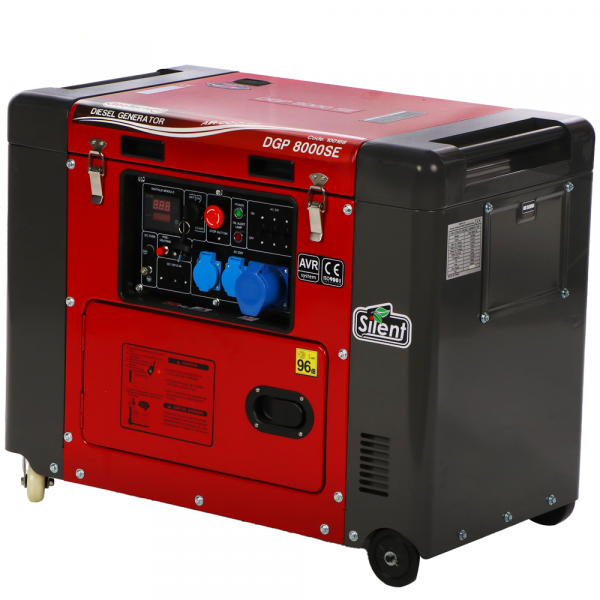 GeoTech Pro DGP8000SE - Generador de corriente diésel silencioso con ruedas y AVR 6 kW - Continua 5.5 kW Monofásica