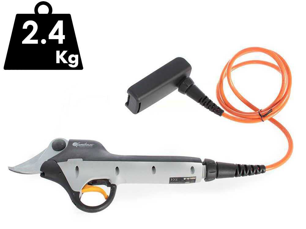 Tijeras de poda eléctricas Volpi Kamikaze KV600, batería Li-ion de 4.4 Ah. Ø máx 35mm