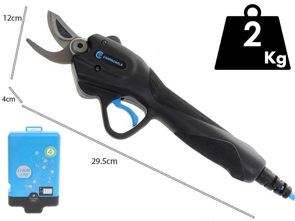 Tijeras de poda eléctricas Campagnola Pony PRO, de batería - Power Kit 170 Evo