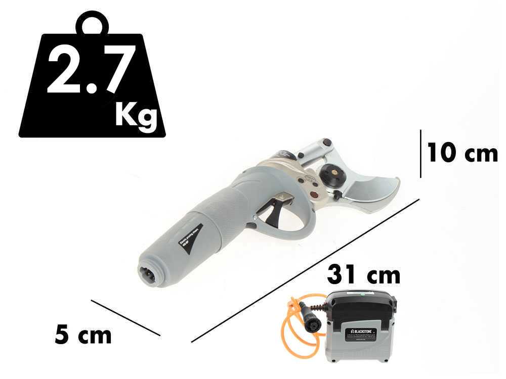 Tijeras el&eacute;ctricas de poda BlackStone 450-BP - con p&eacute;rtiga BlackStone 30-H de 2 metros - bater&iacute;a y cargador incluidos