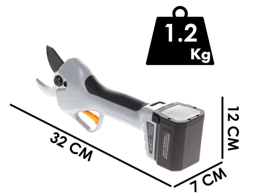 Tijeras de poda de bater&iacute;a Volpi KV390 - 2 Bater&iacute;as de 21,6 V y 2.5 Ah