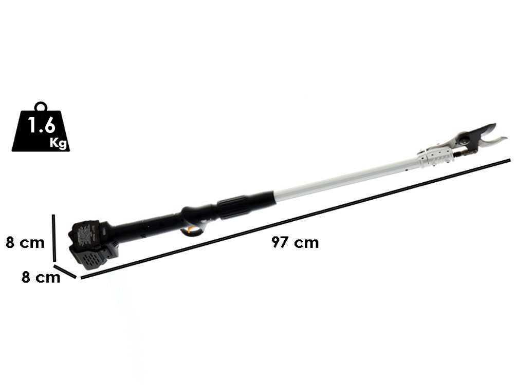 Volpi KV81 - Tijeras eléctricas de poda con pértiga - 2x 21.6V 4Ah