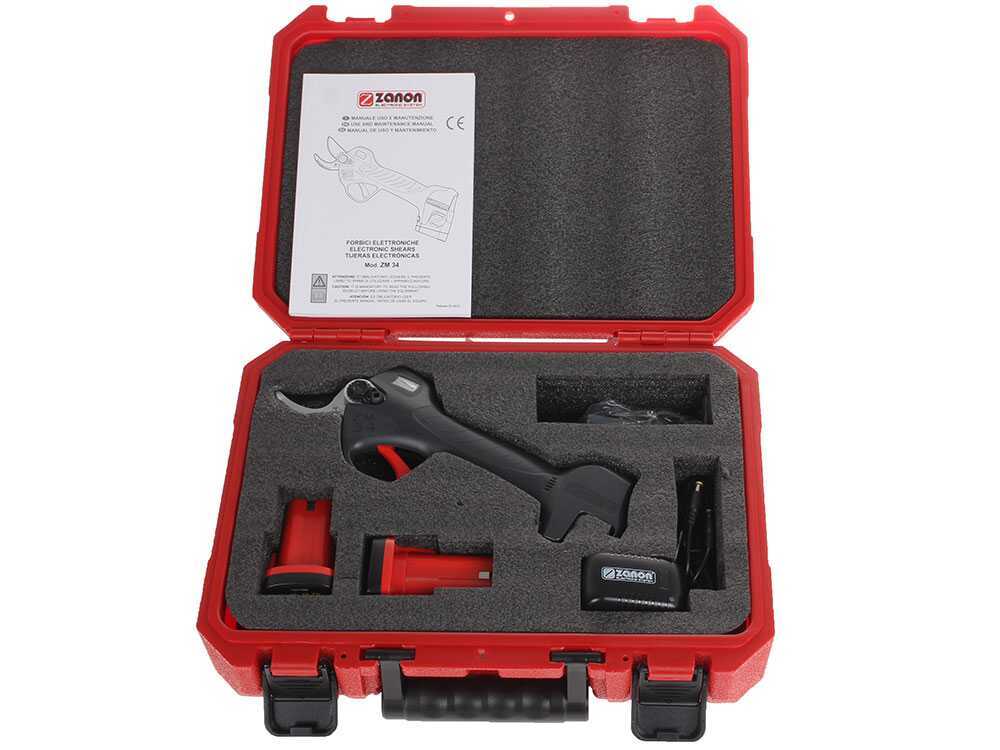 Zanon Kit Olive Light 2 - Vareador de aceitunas y tijeras de bater&iacute;a - P&eacute;rtiga telesc&oacute;pica 210/340 cm - 4 x 14,4V 2,5Ah
