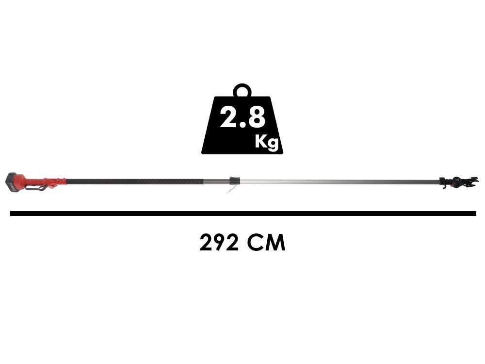 Archman HELIUM+ - Cortarramas de bater&iacute;a - P&eacute;rtiga de 191-292 cm - 4Ah 21V