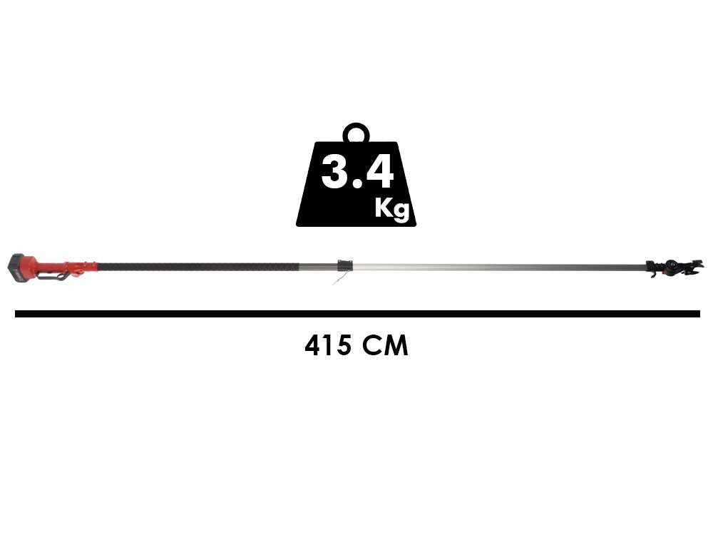 Archman HELIUM+ - Cortarramas de bater&iacute;a - P&eacute;rtiga de 256-415 cm - 4Ah 21V