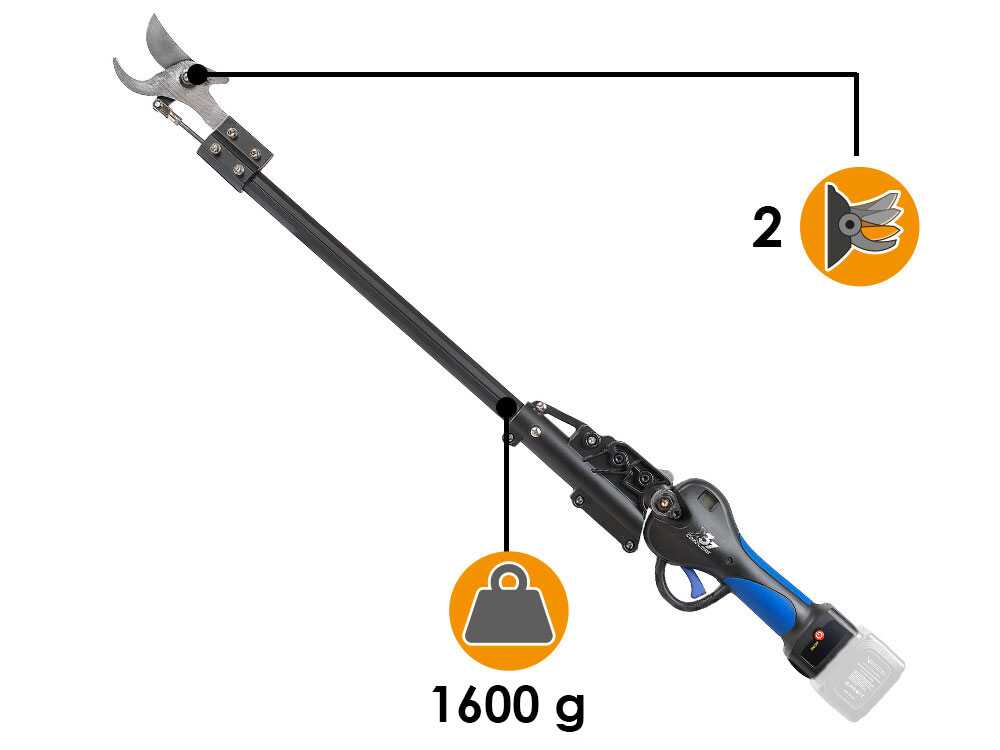 VESCO X37AF - Tijeras el&eacute;ctricas de bater&iacute;a con p&eacute;rtiga - 90 cm - BATER&Iacute;A Y CARGADOR NO EST&Aacute;N INCLUIDOS