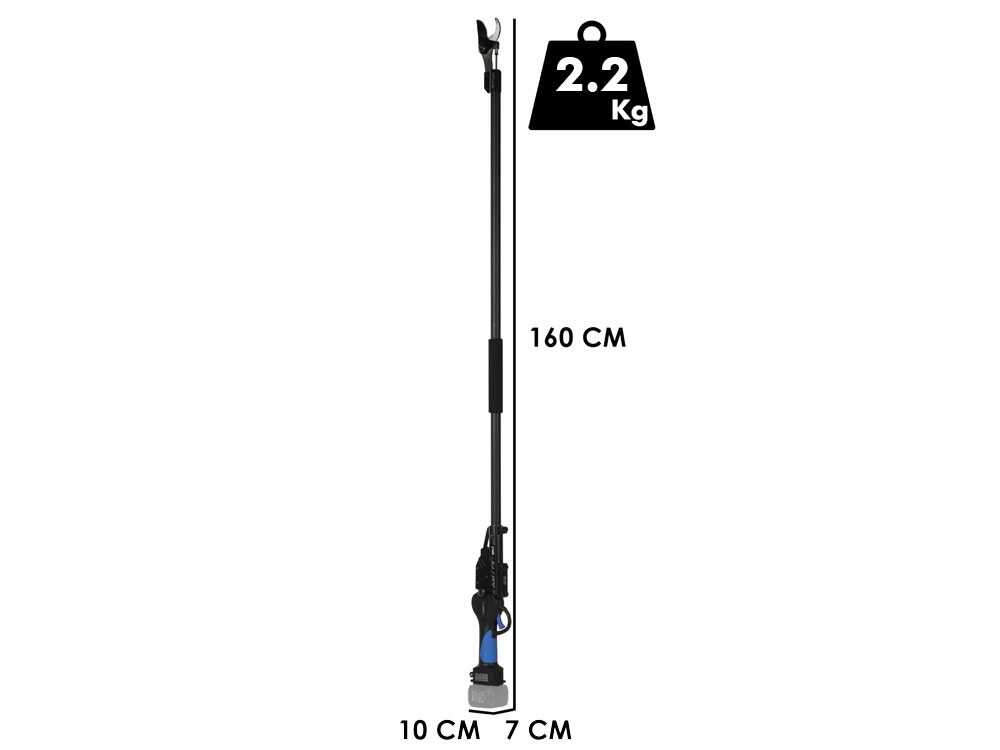 VESCO X37AF - Tijeras el&eacute;ctricas de bater&iacute;a con p&eacute;rtiga - 160 cm - BATER&Iacute;A Y CARGADOR NO EST&Aacute;N INCLUIDOS