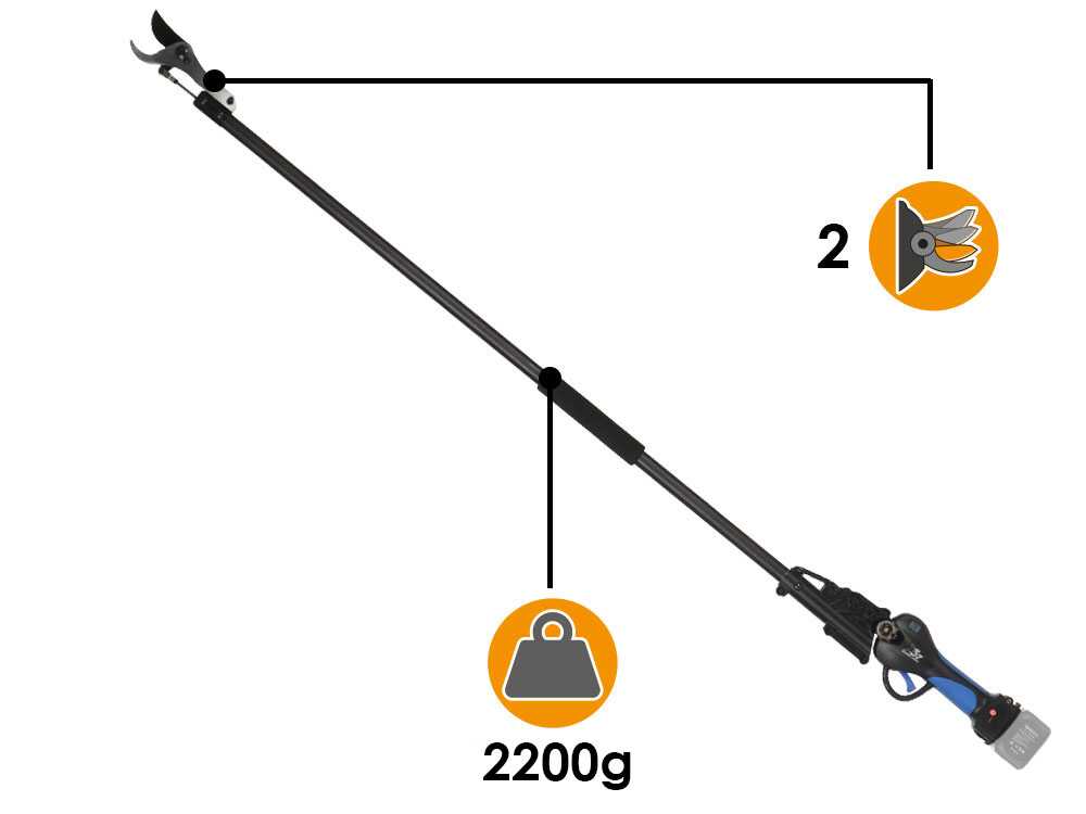 VESCO X37AF - Tijeras el&eacute;ctricas de bater&iacute;a con p&eacute;rtiga - 160 cm - BATER&Iacute;A Y CARGADOR NO EST&Aacute;N INCLUIDOS
