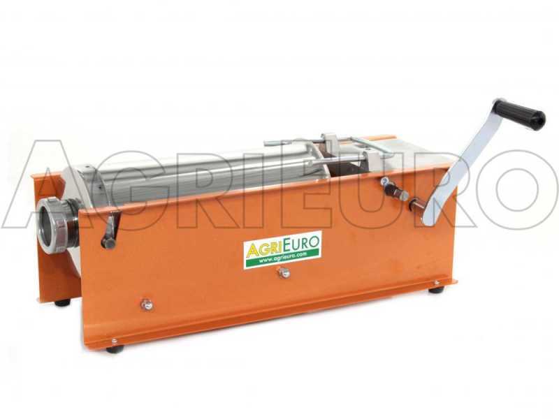 Embutidora manual de mesa de acero Inox AgriEuro, capacidad 5 Kg, dos velocidades