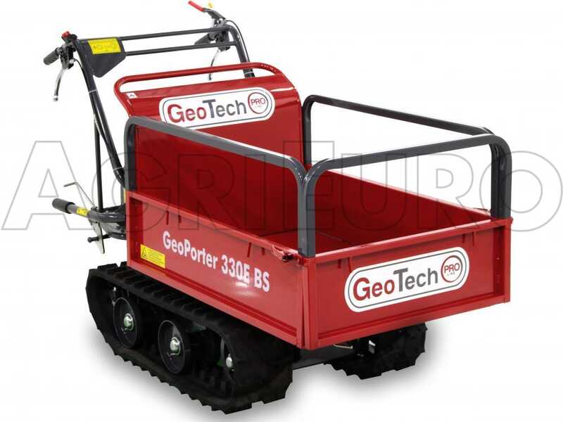 GeoTech Pro GeoPorter 330E BS - Carretilla de orugas con caja extensible y 4 rodillos - 300 kg