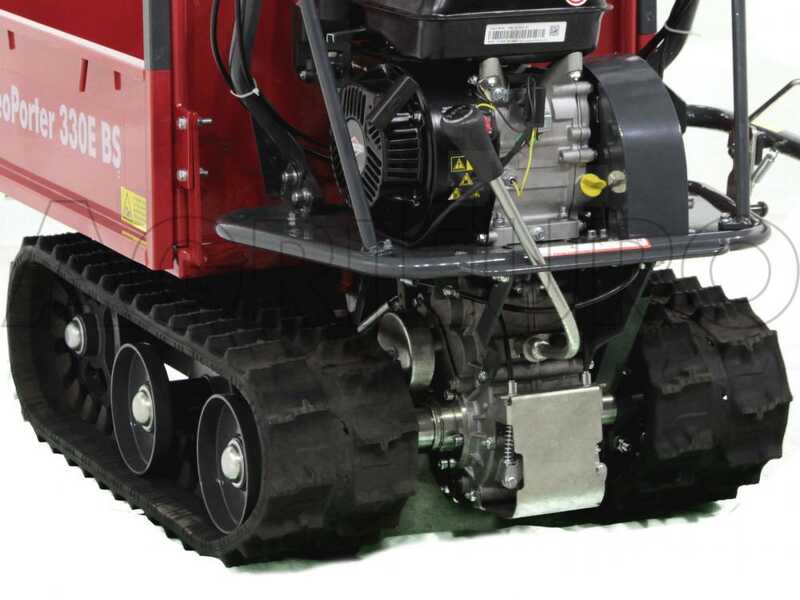 GeoTech Pro GeoPorter 330E BS - Carretilla de orugas con caja extensible y 4 rodillos - 300 kg