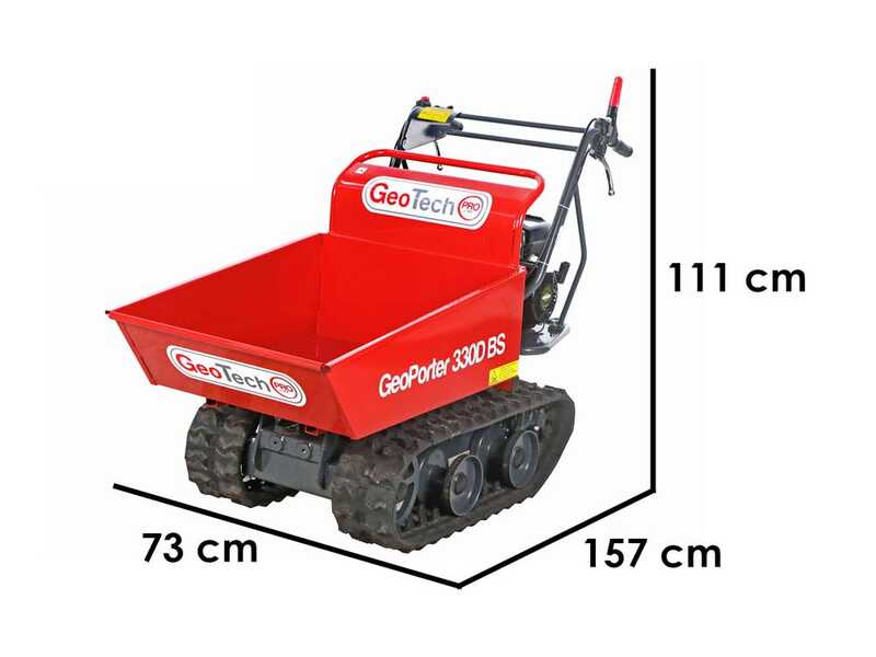 GeoTech GeoPorter 330D BS - Carretilla con motor - Caj&oacute;n dumper capacidad 300 kg