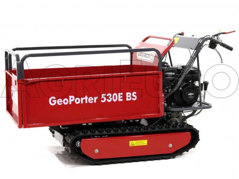 Carretilla de orugas GeoTech Pro GeoPorter 530E BS CR950, caja extensible, capacidad 500 Kg