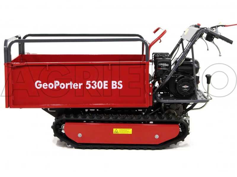 Carretilla de orugas GeoTech Pro GeoPorter 530E BS CR950, caja extensible, capacidad 500 Kg