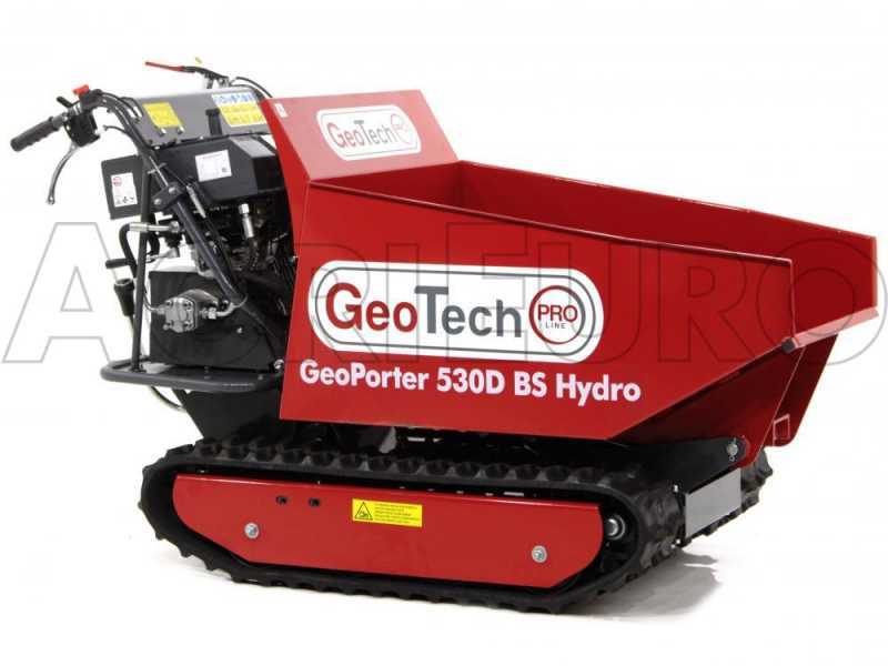 Carretilla de orugas GeoTech GeoPorter 530D BS Hydro - 12 HP, Caja dumper hidr&aacute;ulica 500kg