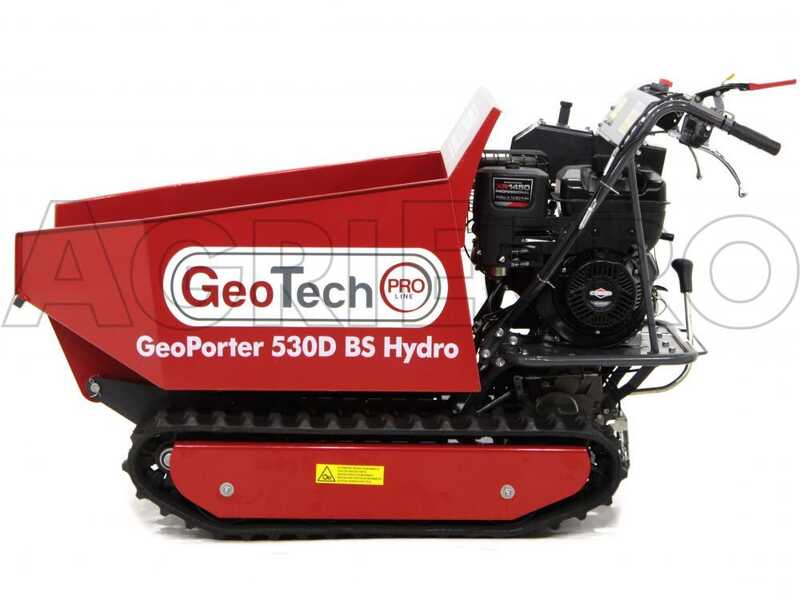 Carretilla de orugas GeoTech Pro GeoPorter 530D BS Hydro - 12 HP, Caja dumper hidr&aacute;ulica 500kg
