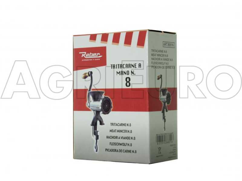 Reber 8681N n&deg; 8 - Picadora de carne manual de manivela - de hierro fundido