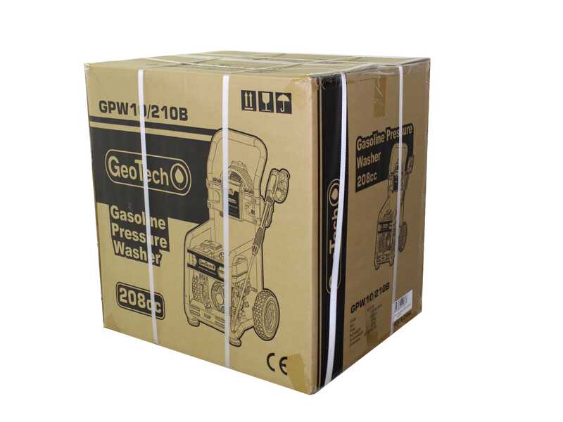 Hidrolimpiadora de gasolina GeoTech GPW 10/210 B, motor de 208 cc y 7 Hp, 233 bar