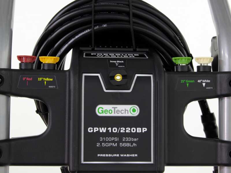 Hidrolimpiadora de gasolina GeoTech GPW 10/220 BP, motor de 208cc y 7 Hp, 233 bar
