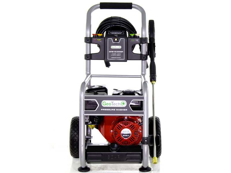 Hidrolimpiadora de gasolina GeoTech GPW 10/220 BP, motor de 208cc y 7 Hp, 233 bar