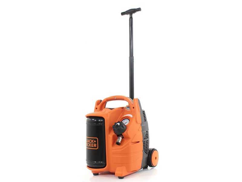 Black &amp; Decker BD 195/5 MY T - Compresor de aire el&eacute;ctrico port&aacute;til monof&aacute;sico, sin aceite - Motor 1.5 HP - 5 L