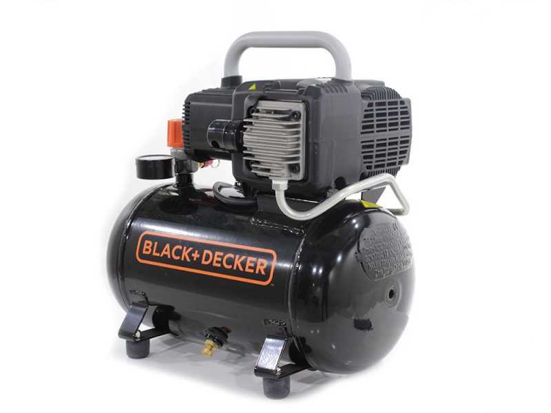 Black &amp; Decker BD195 12 NK - Compresor de aire el&eacute;ctrico port&aacute;til monof&aacute;sico, sin aceite - Motor 1.5 HP - 12 L
