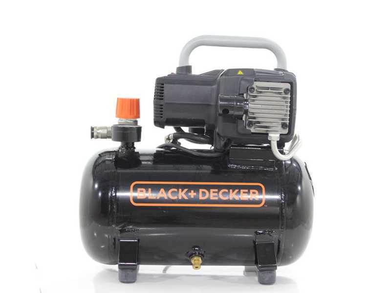 Black &amp; Decker BD195 12 NK - Compresor de aire el&eacute;ctrico port&aacute;til monof&aacute;sico, sin aceite - Motor 1.5 HP - 12 L