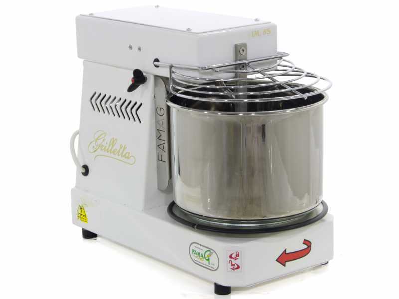 Famag Grilletta IM 5S/230 10 Velocidades - Amasadora de espiral - 5Kg con cabezal abatible