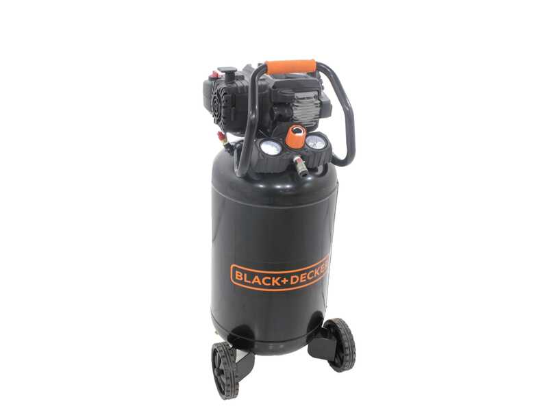 Black &amp; Decker BD 227/50V NK - Compresor de aire el&eacute;ctrico monof&aacute;sico, sin aceite - Motor 2 HP - 50 L