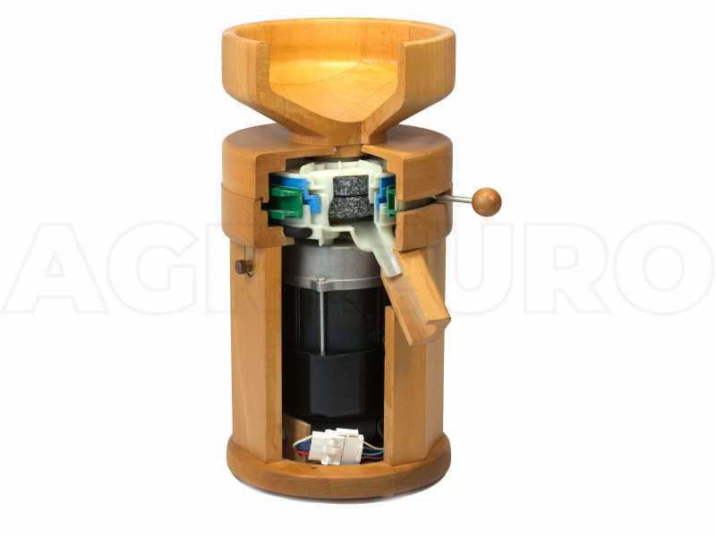 Molino de harina Hawos Oktagon 1 en haya maciza. Motor el&eacute;ctrico 360 vatios