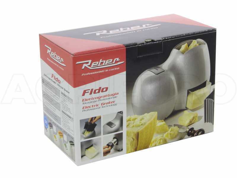 Reber Fido 9250 NS - Rallador el&eacute;ctrico de mesa - Motor de 140W - Silver