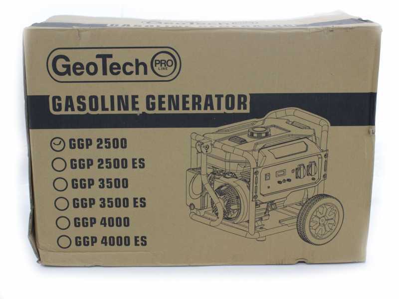 GeoTech Pro GGP 2500 - Generador de corriente con ruedas y AVR 2.2 kW - Continua 2 kw Monof&aacute;sica