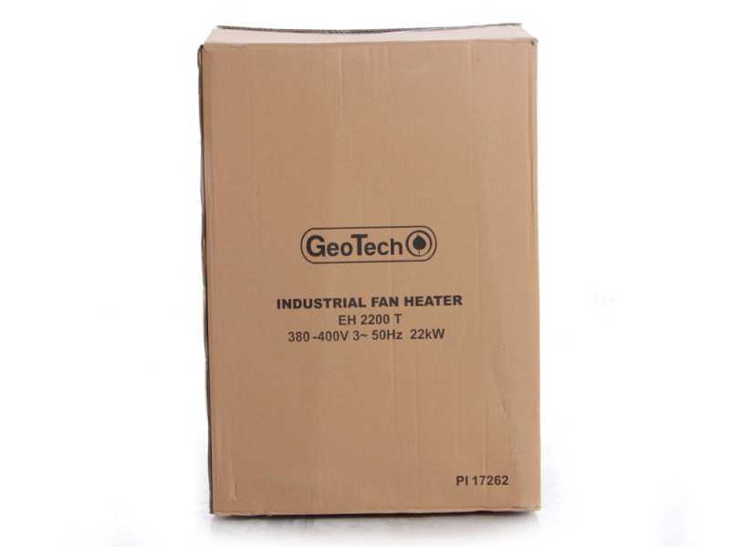 GeoTech EH 2200 T - Generador de aire caliente el&eacute;ctrico con ventilador - 22 kW - trif&aacute;sico
