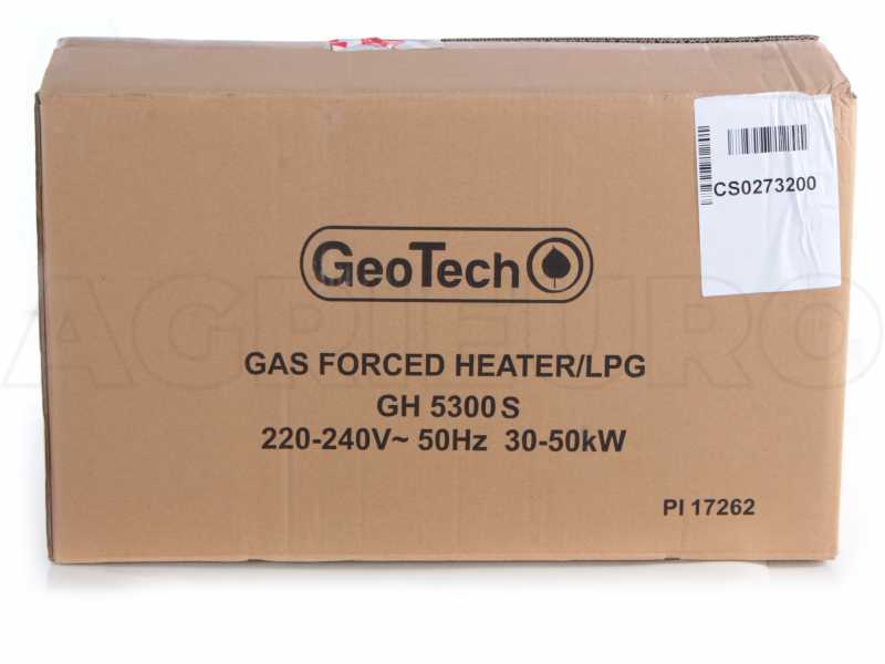 Generador de aire caliente a gas GeoTech GH 5300 S - encendido piezoel&eacute;ctrico manual
