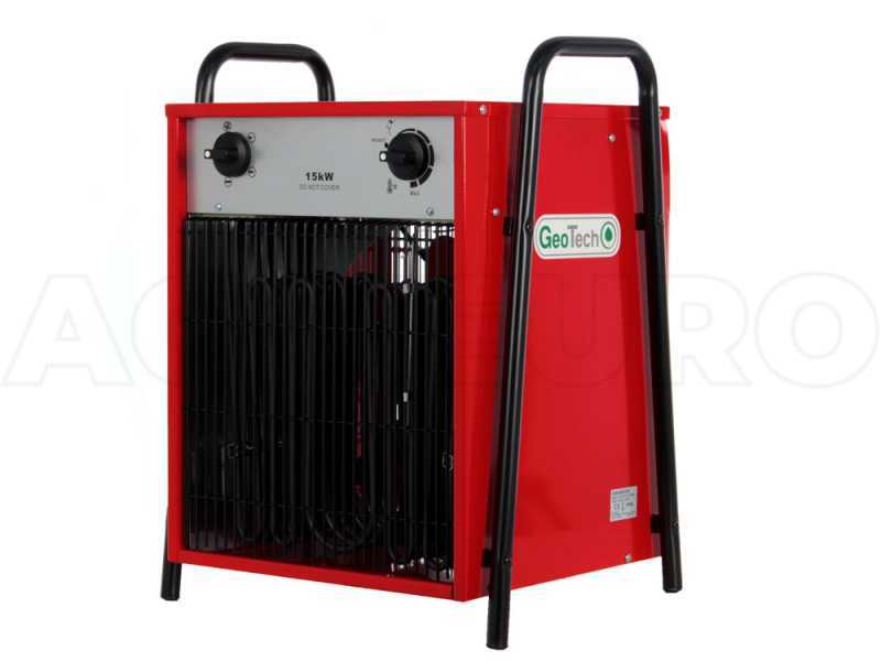 Generador de aire caliente el&eacute;ctrico GeoTech EH 1500 T con ventilador, 15 kW, trif&aacute;sico