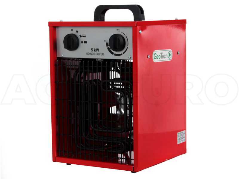 Generador de aire caliente el&eacute;ctrico GeoTech EH 500 T, con ventilador, trif&aacute;sico