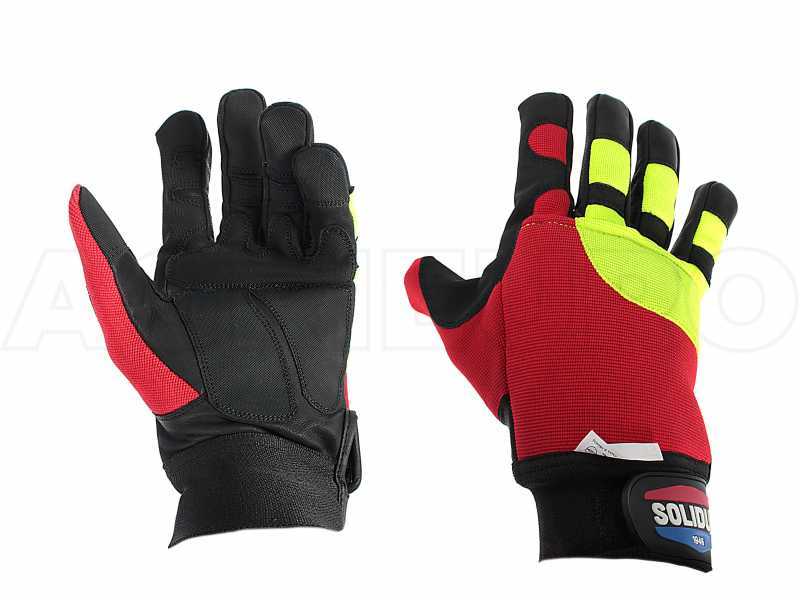 Guantes de protecci&oacute;n anticorte para motosierra Solidur Forest talla S (medida 8)