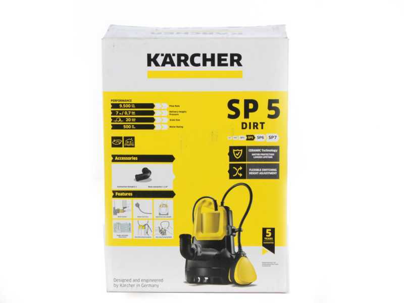 Bomba sumergible el&eacute;ctrica para aguas sucias Karcher SP 5 Dirt - electrobomba de 500 vatios