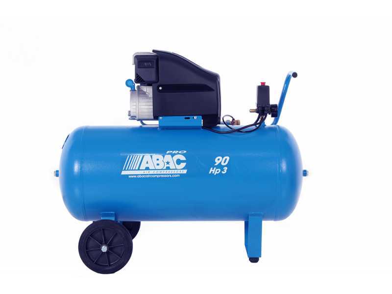 Abac Estoril L30P - Compresor de aire el&eacute;ctrico con ruedas - motor 3 HP - 90 l