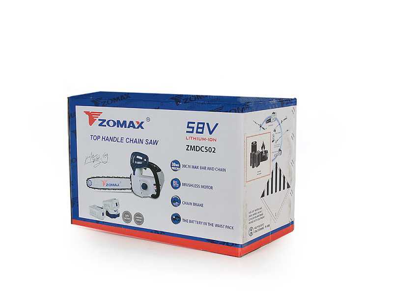 Zomax ZMDC 502 - Electrosierra de bater&iacute;a 58V 4Ah - Espada de 22cm