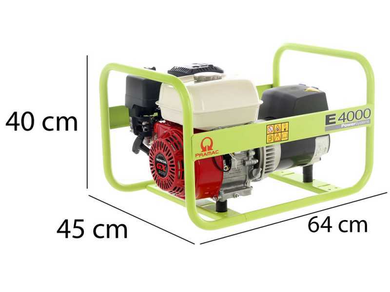 Pramac E 4000 - Generador de corriente 3 kW - Continua 2.6 kW Monof&aacute;sica