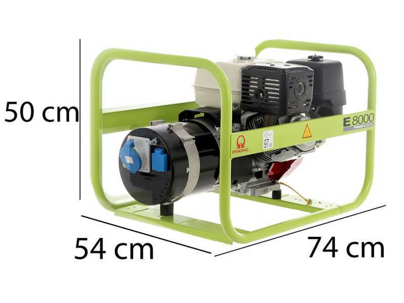 Pramac E 8000 - Generador de corriente 6.4 kW - Continua 5.4 kW Monof&aacute;sica