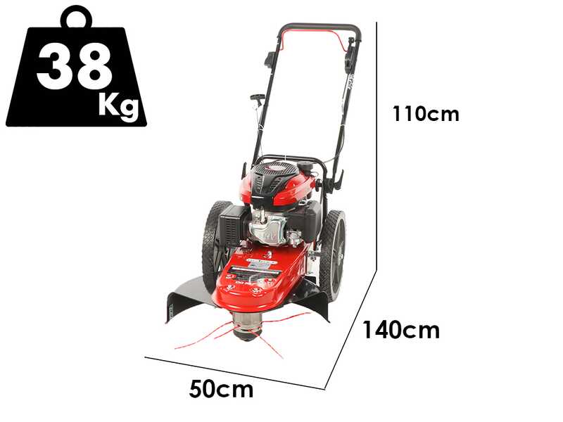 GeoTech DG 58 F - Desbrozadora de ruedas a gasolina 4 tiempos de empuje